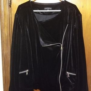 Lane Bryant Black Velvet Moto Jacket